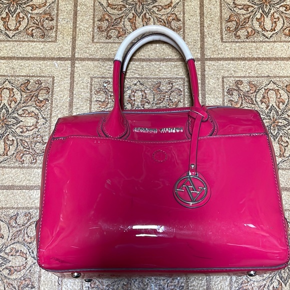 Adrienne Vittadini Patent Leather Dome Satchel - Picture 1 of 7
